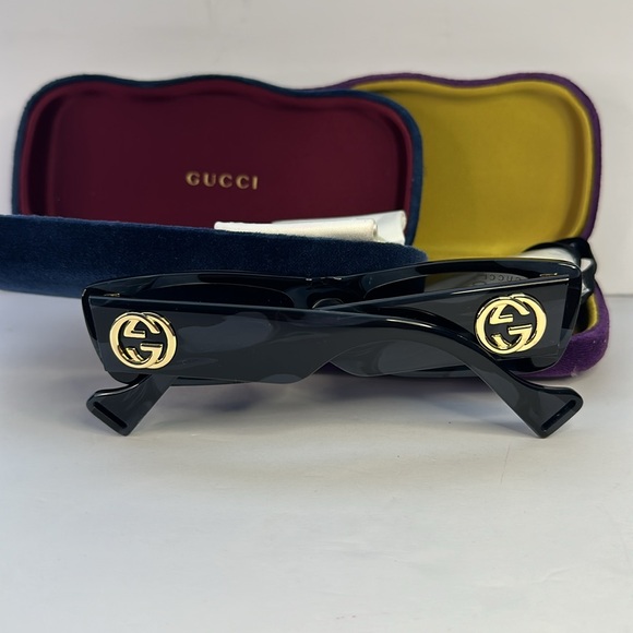 New Authentic Gucci GG0516S 013 52 Interlocking Logo on temples Sunglasses - Picture 7 of 12